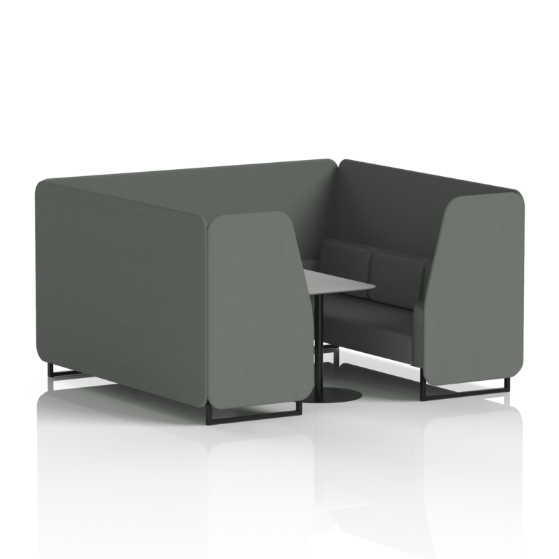 Brixworth Booth With Black Legs And Grey Table In Single Tone - Image 86