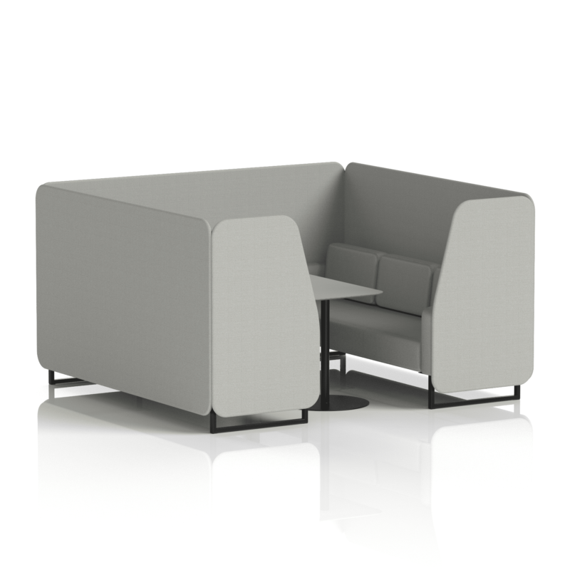 Brixworth Booth With Black Legs And Grey Table In Single Tone - Image 88