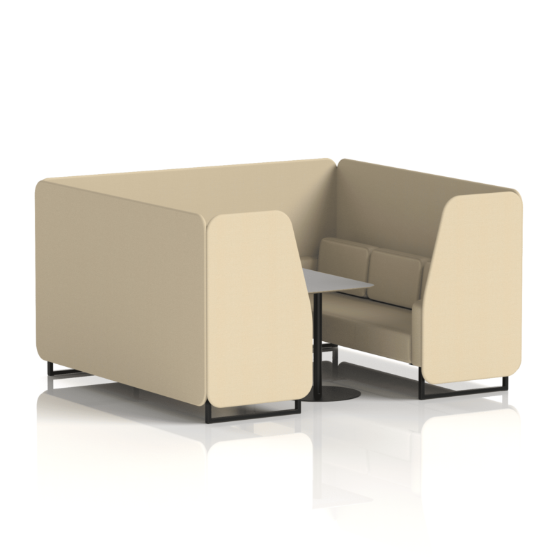 Brixworth Booth With Black Legs And Grey Table In Single Tone - Image 90