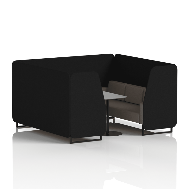 Brixworth Booth With Black Legs And Grey Table In Two Tone - Image 69