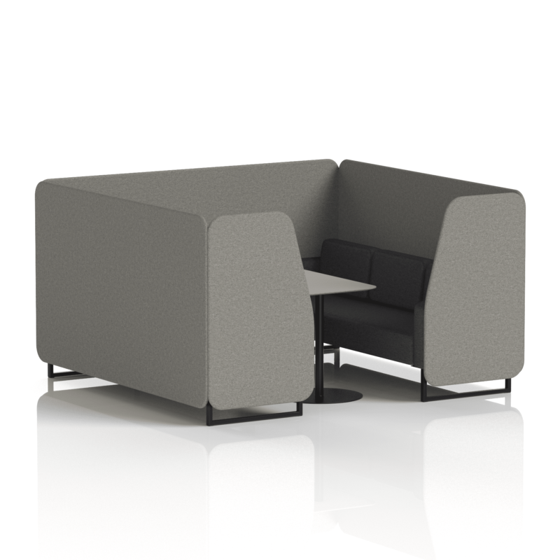 Brixworth Booth With Black Legs And Grey Table In Two Tone - Image 70