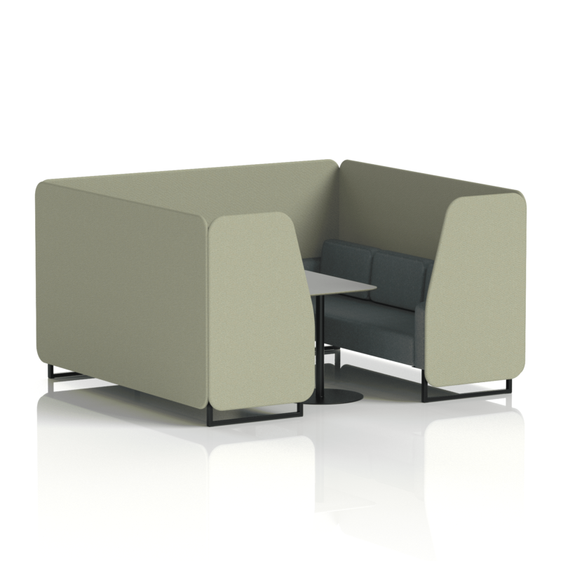 Brixworth Booth With Black Legs And Grey Table In Two Tone - Image 75