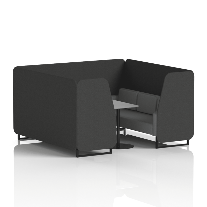 Brixworth Booth With Black Legs And Grey Table In Two Tone - Image 81