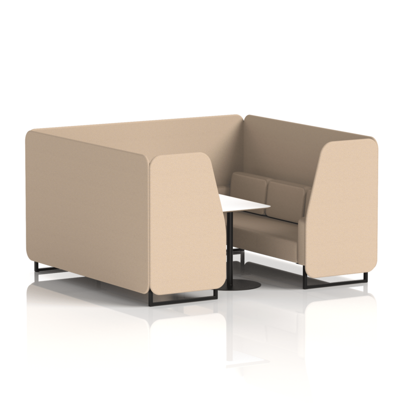 Brixworth Booth With Black Legs And White Table In Single Tone - Image 79