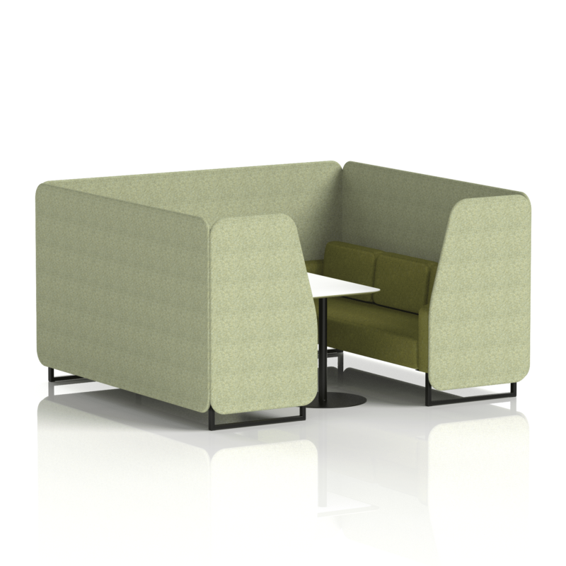 Brixworth Booth With Black Legs And White Table In Two Tone - Image 61