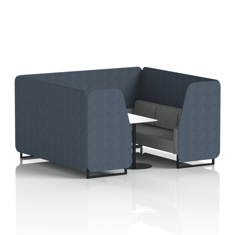 Brixworth Booth With Black Legs And White Table In Two Tone - Image 63