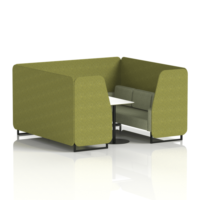 Brixworth Booth With Black Legs And White Table In Two Tone - Image 64