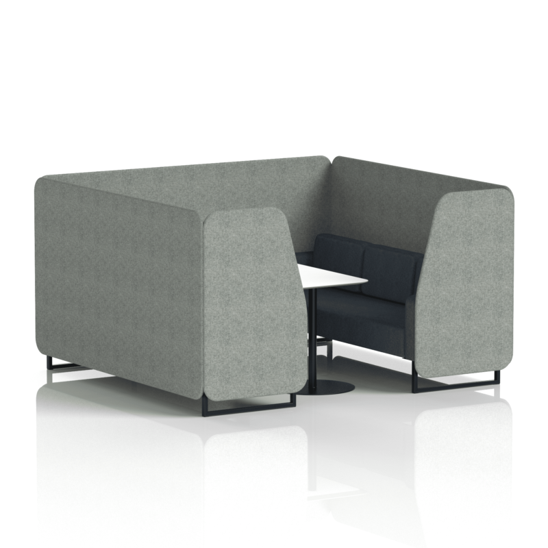 Brixworth Booth With Black Legs And White Table In Two Tone - Image 65