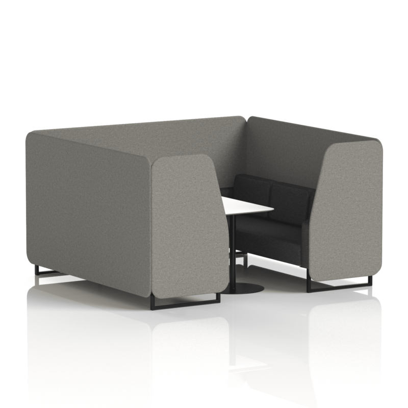 Brixworth Booth With Black Legs And White Table In Two Tone - Image 70