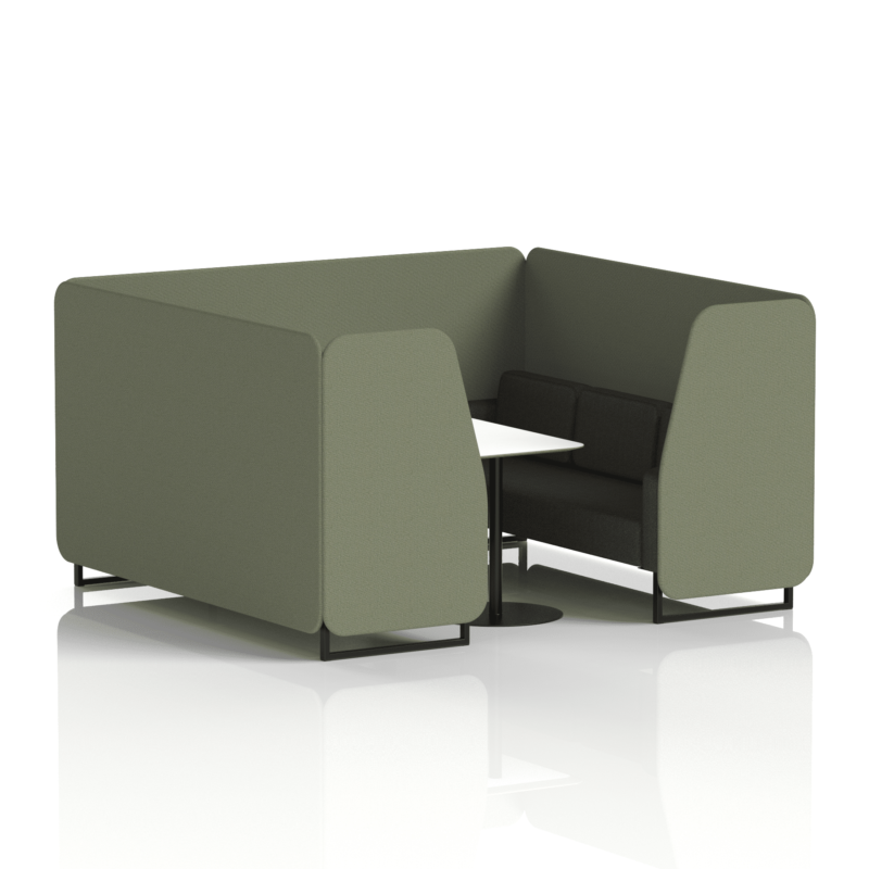 Brixworth Booth With Black Legs And White Table In Two Tone - Image 74