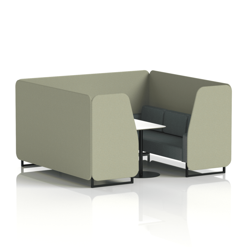 Brixworth Booth With Black Legs And White Table In Two Tone - Image 75