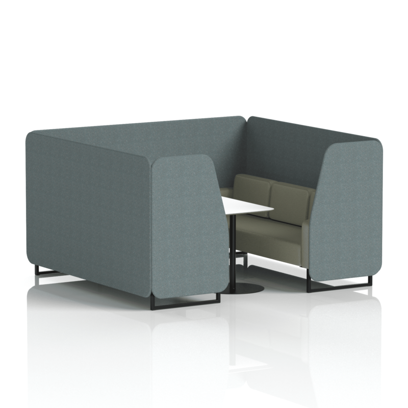 Brixworth Booth With Black Legs And White Table In Two Tone - Image 78