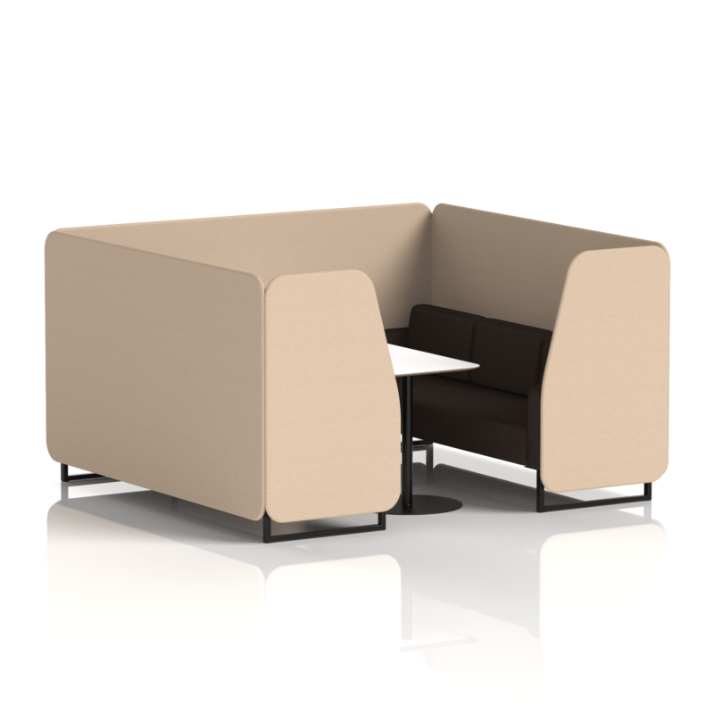 Brixworth Booth With Black Legs And White Table In Two Tone - Image 79