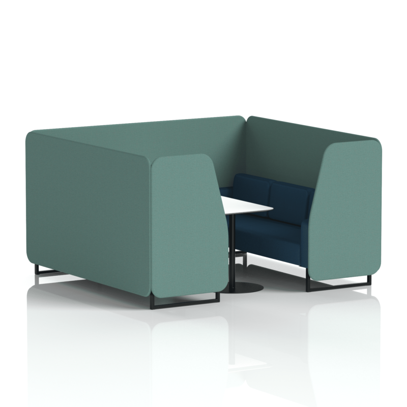 Brixworth Booth With Black Legs And White Table In Two Tone - Image 85