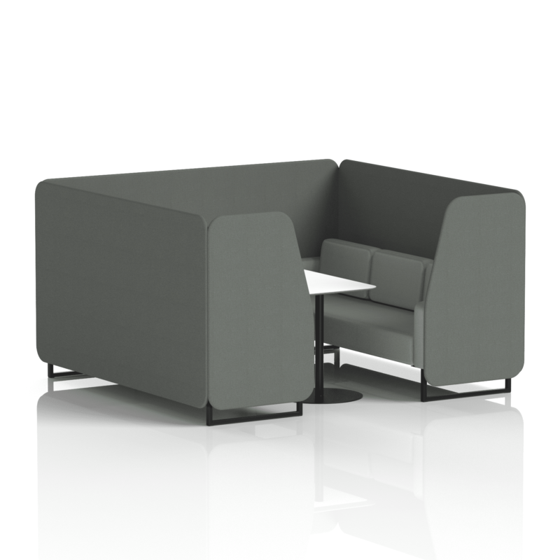 Brixworth Booth With Black Legs And White Table In Two Tone - Image 86