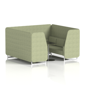 Brixworth Booth With White Legs And Black Table In Single Tone - Image 61