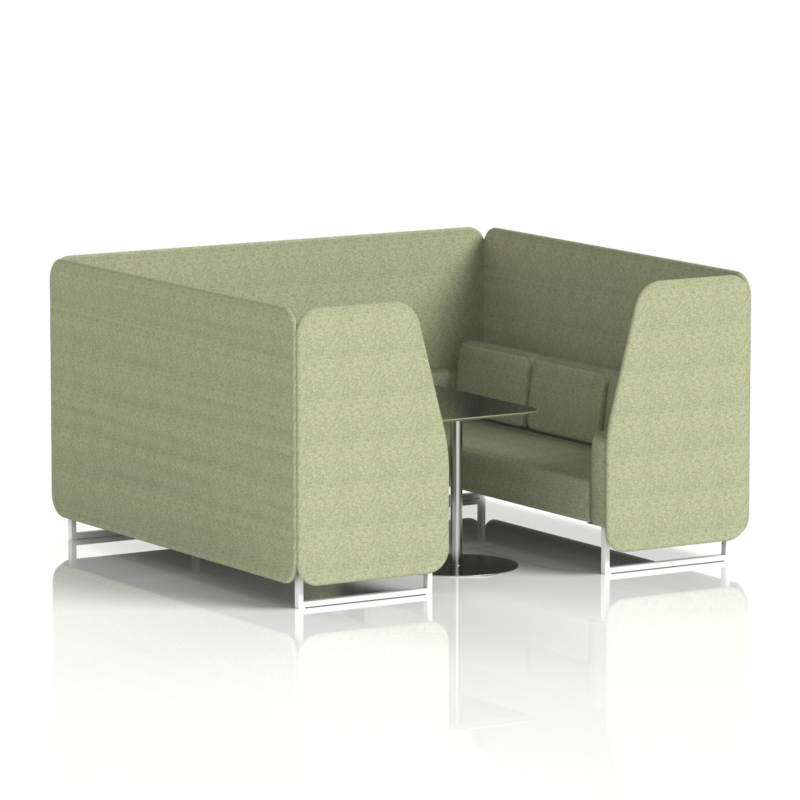 Brixworth Booth With White Legs And Black Table In Single Tone - Image 61