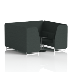 Brixworth Booth With White Legs And Black Table In Single Tone - Image 62