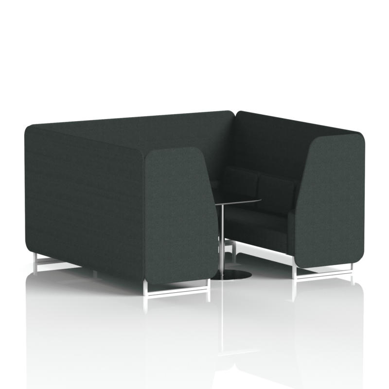 Brixworth Booth With White Legs And Black Table In Single Tone - Image 62