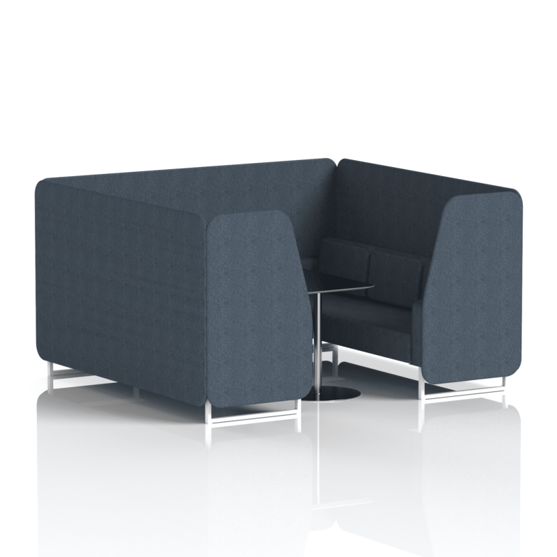 Brixworth Booth With White Legs And Black Table In Single Tone - Image 63