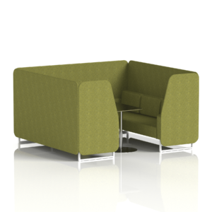Brixworth Booth With White Legs And Black Table In Single Tone - Image 64
