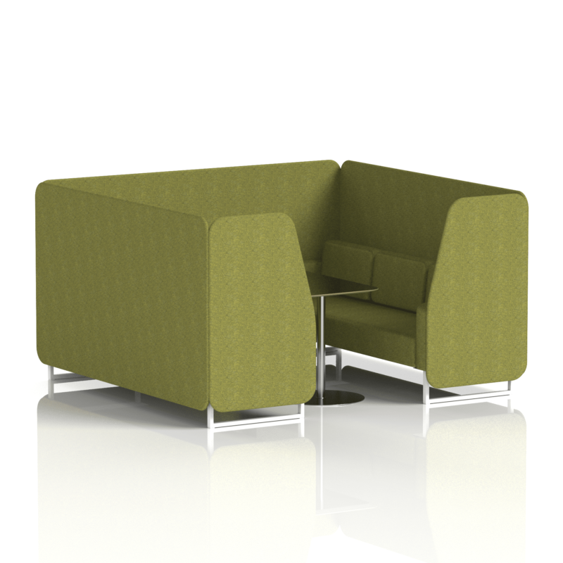 Brixworth Booth With White Legs And Black Table In Single Tone - Image 64