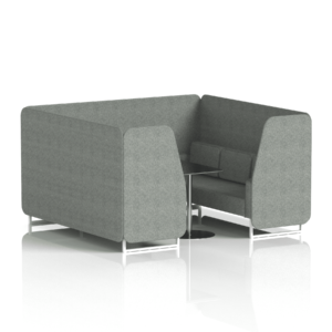 Brixworth Booth With White Legs And Black Table In Single Tone - Image 65