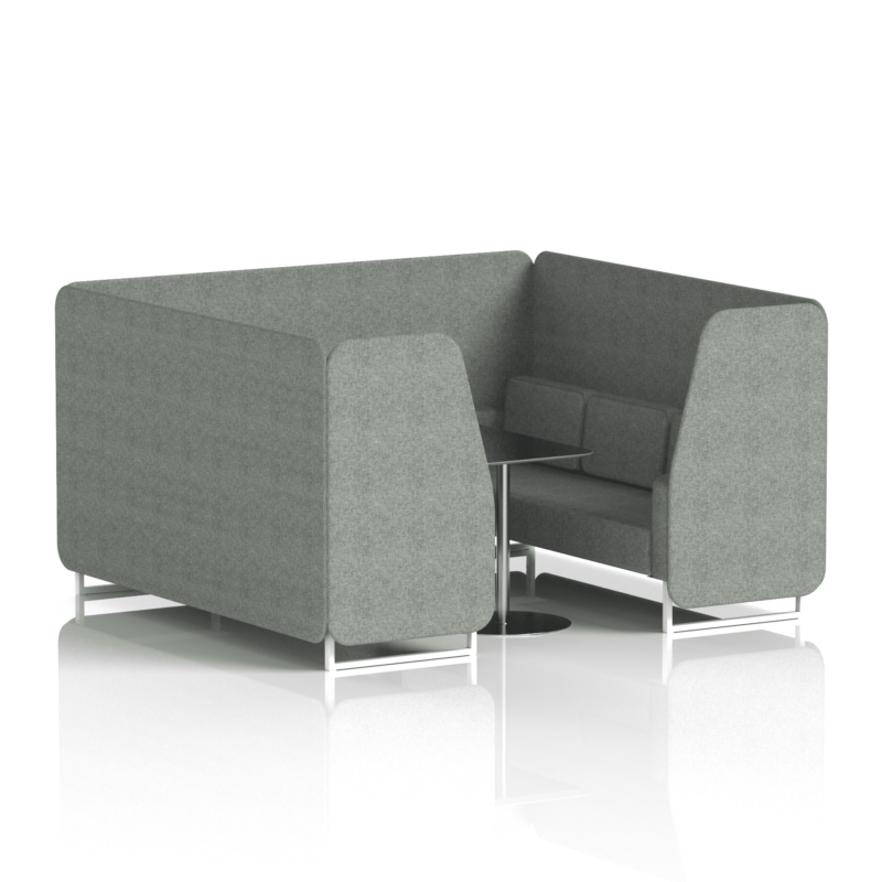 Brixworth Booth With White Legs And Black Table In Single Tone - Image 65