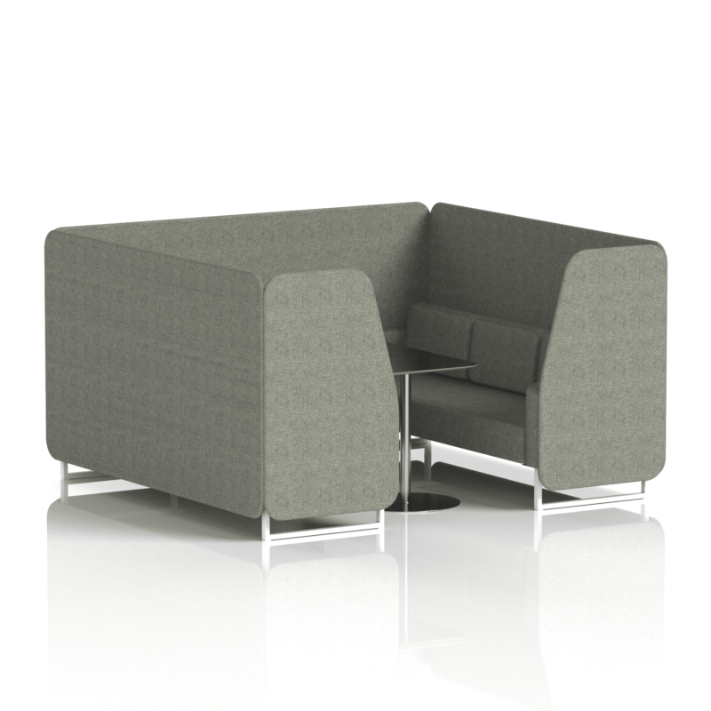 Brixworth Booth With White Legs And Black Table In Single Tone - Image 66