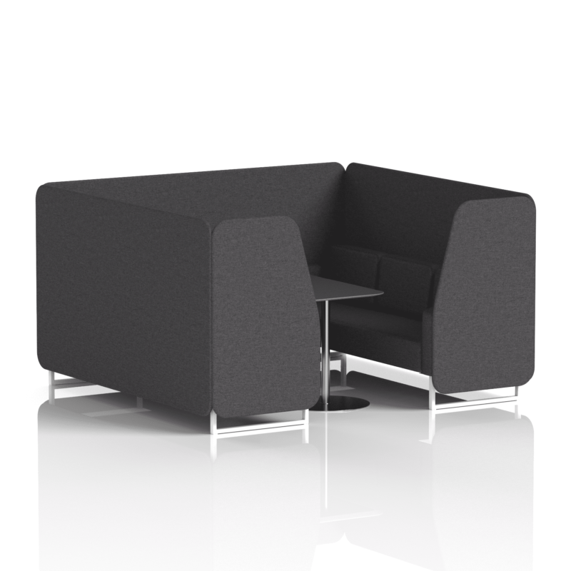 Brixworth Booth With White Legs And Black Table In Single Tone - Image 67