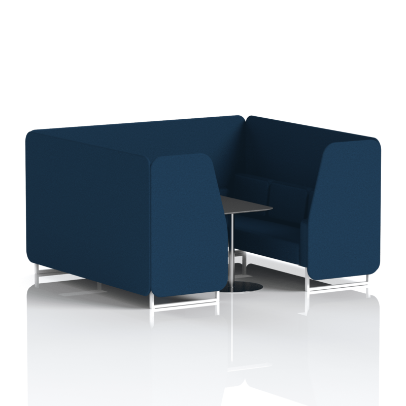 Brixworth Booth With White Legs And Black Table In Single Tone - Image 68
