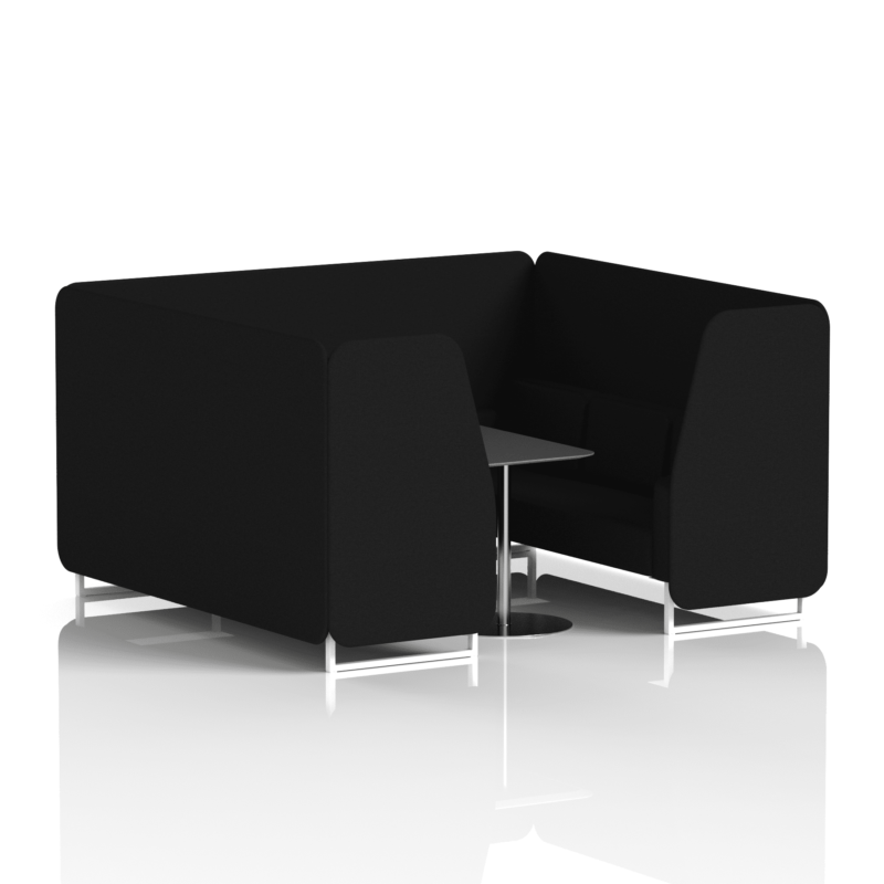 Brixworth Booth With White Legs And Black Table In Single Tone - Image 69