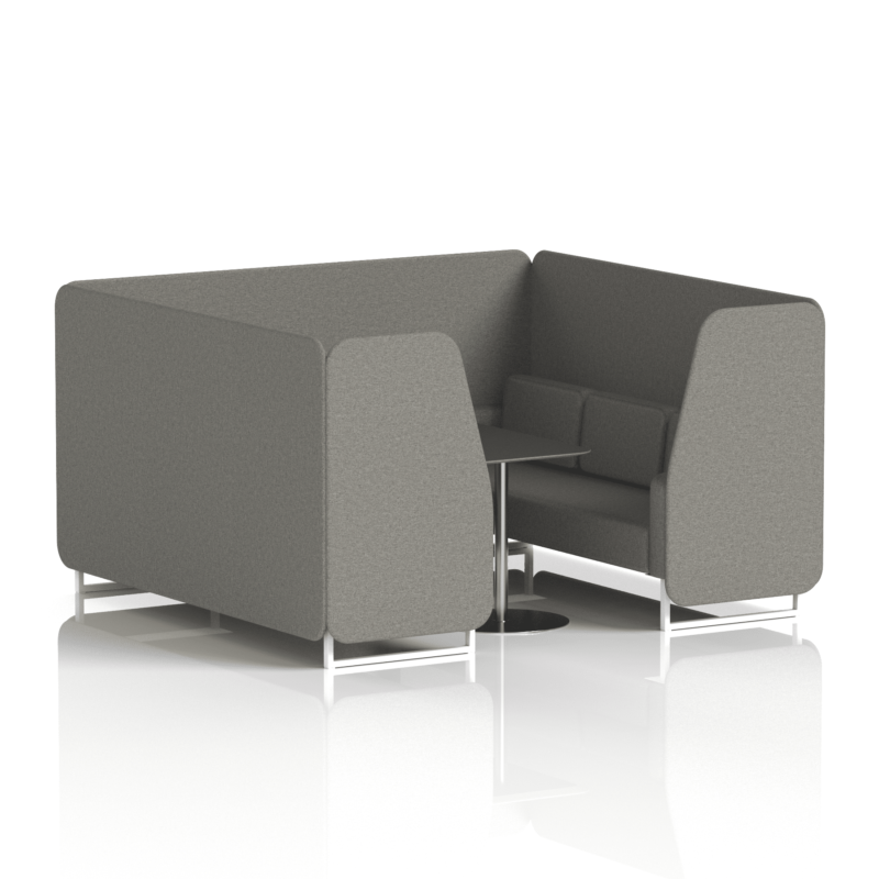 Brixworth Booth With White Legs And Black Table In Single Tone - Image 70