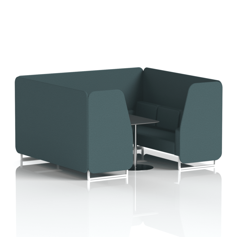 Brixworth Booth With White Legs And Black Table In Single Tone - Image 71