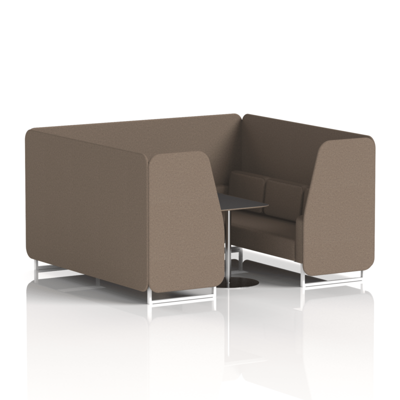 Brixworth Booth With White Legs And Black Table In Single Tone - Image 72