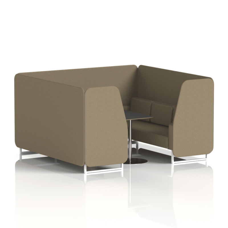 Brixworth Booth With White Legs And Black Table In Single Tone - Image 73