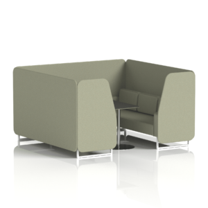 Brixworth Booth With White Legs And Black Table In Single Tone - Image 75