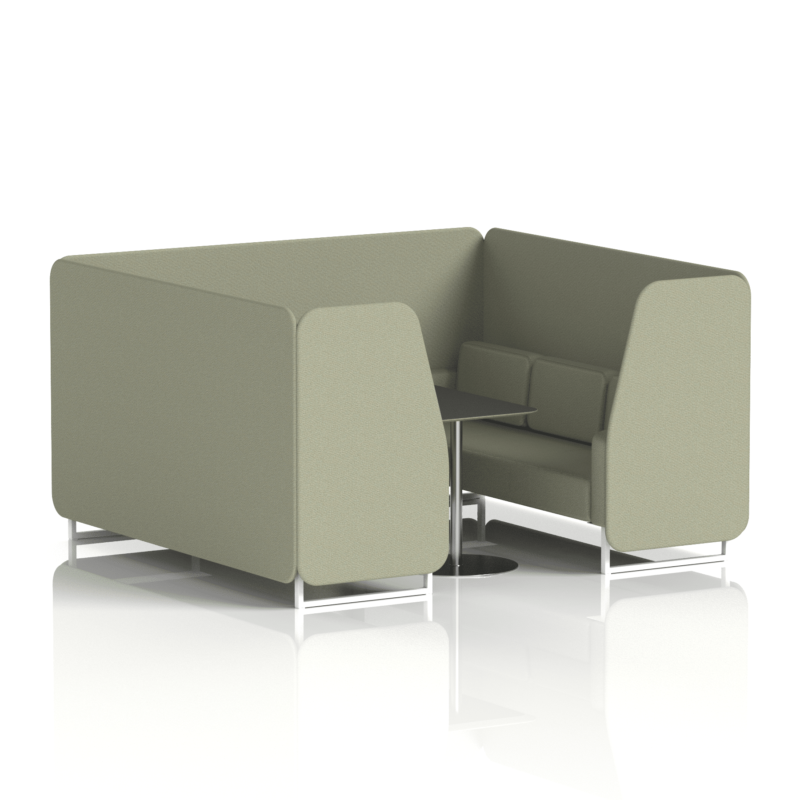Brixworth Booth With White Legs And Black Table In Single Tone - Image 75