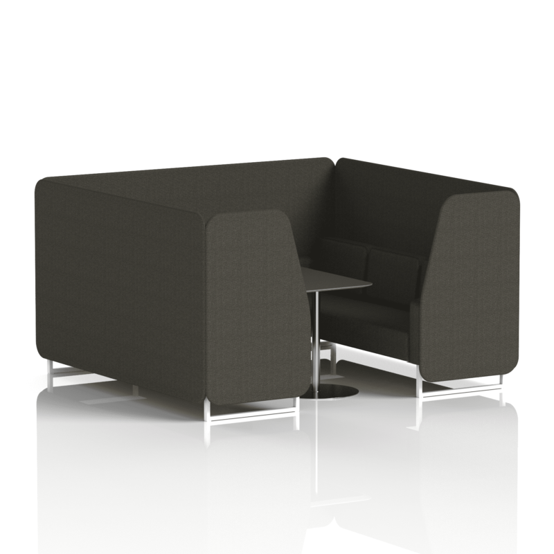 Brixworth Booth With White Legs And Black Table In Single Tone - Image 76