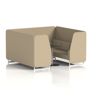 Brixworth Booth With White Legs And Black Table In Single Tone - Image 77