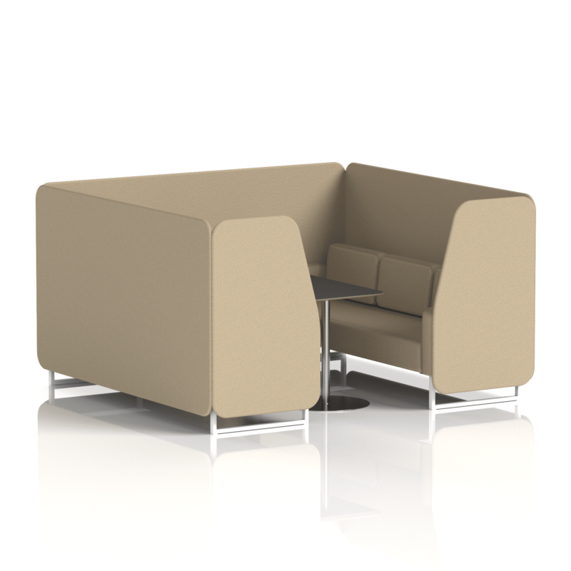 Brixworth Booth With White Legs And Black Table In Single Tone - Image 77