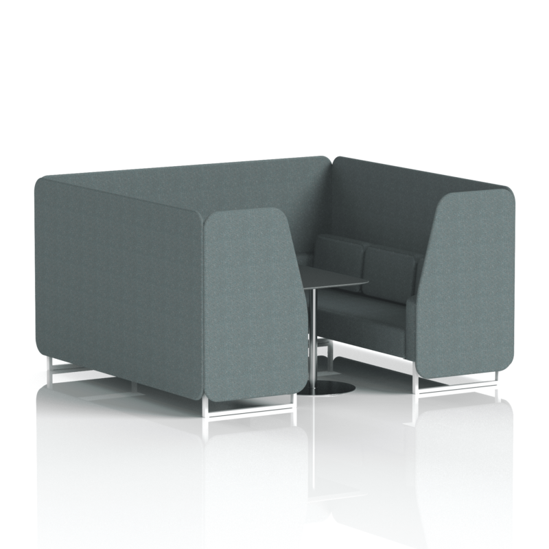 Brixworth Booth With White Legs And Black Table In Single Tone - Image 78