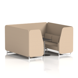 Brixworth Booth With White Legs And Black Table In Single Tone - Image 79