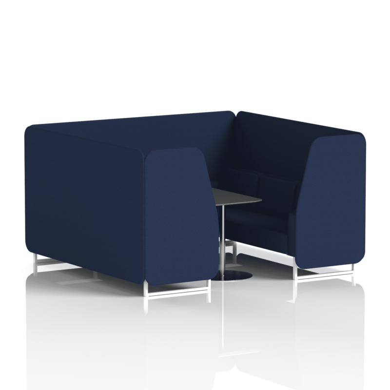 Brixworth Booth With White Legs And Black Table In Single Tone - Image 80