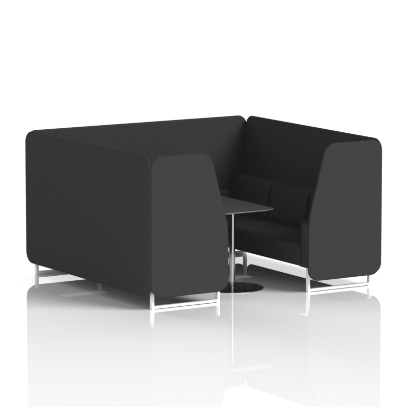 Brixworth Booth With White Legs And Black Table In Single Tone - Image 81