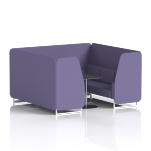 Brixworth Booth With White Legs And Black Table In Single Tone - Image 82
