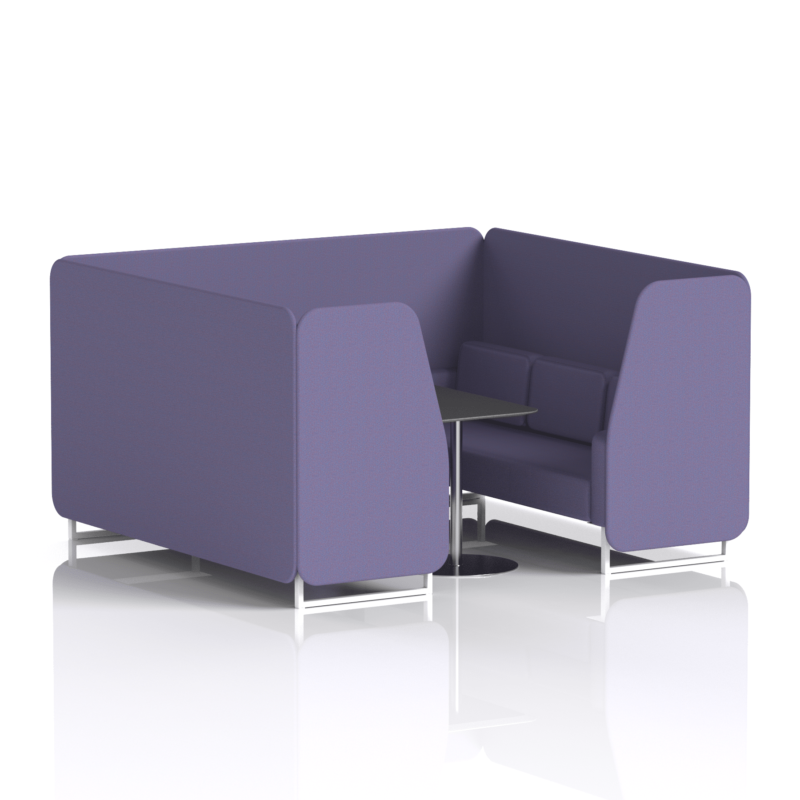 Brixworth Booth With White Legs And Black Table In Single Tone - Image 82