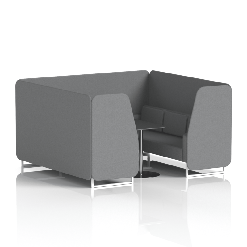 Brixworth Booth With White Legs And Black Table In Single Tone - Image 83