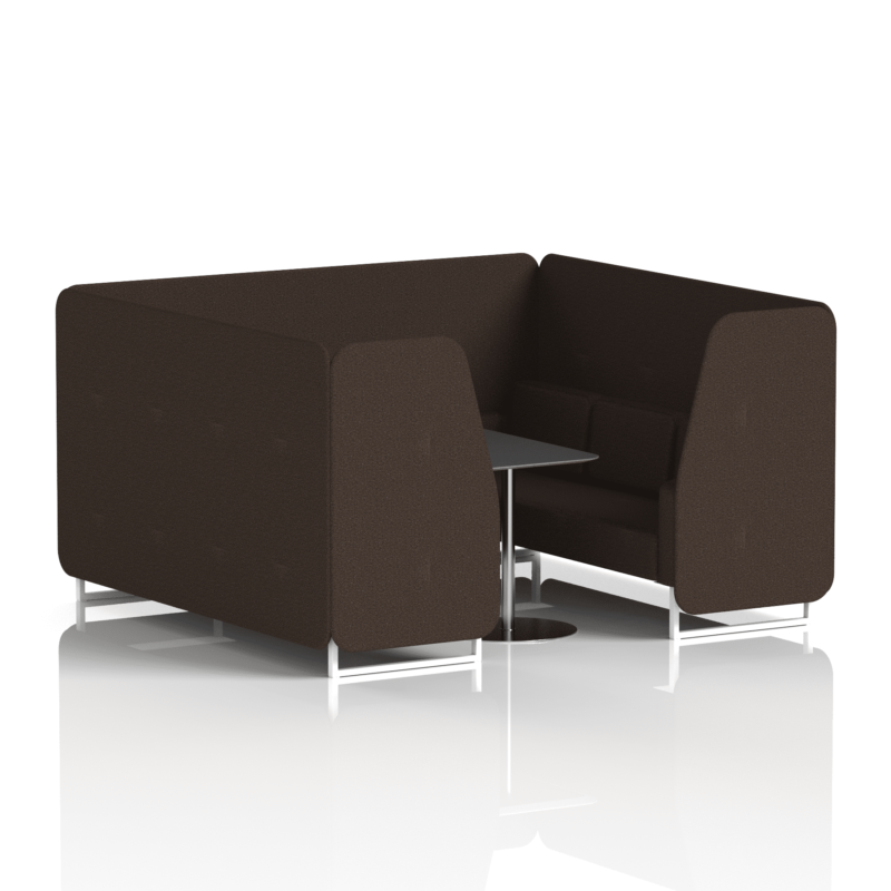 Brixworth Booth With White Legs And Black Table In Single Tone - Image 84