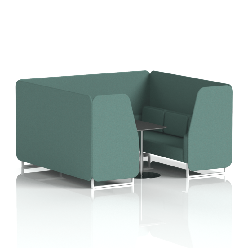 Brixworth Booth With White Legs And Black Table In Single Tone - Image 85